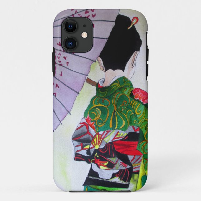 Japanese Geisha art with kimono and umbrella Case-Mate iPhone Case (Back)