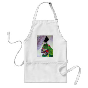 Japanese Geisha art with kimono and umbrella Standard Apron