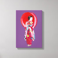 Japanese Geisha art with umbrella