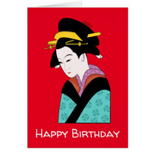 Japanese Geisha  birthday  kimono cute