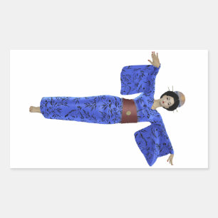 Japanese Geisha Blue Kimono Sticker Sheets