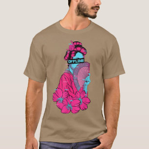 Japanese Geisha EGirl Vaporwave Cyberpunk Aestheti T-Shirt