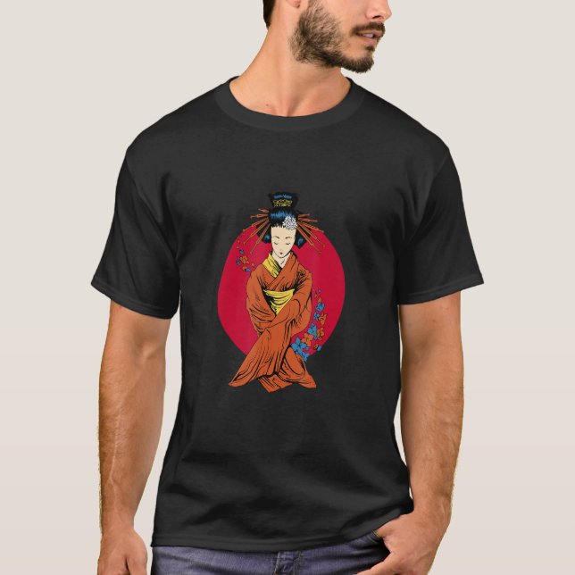 Japanese Geisha Girl Doll T-Shirt (Front)