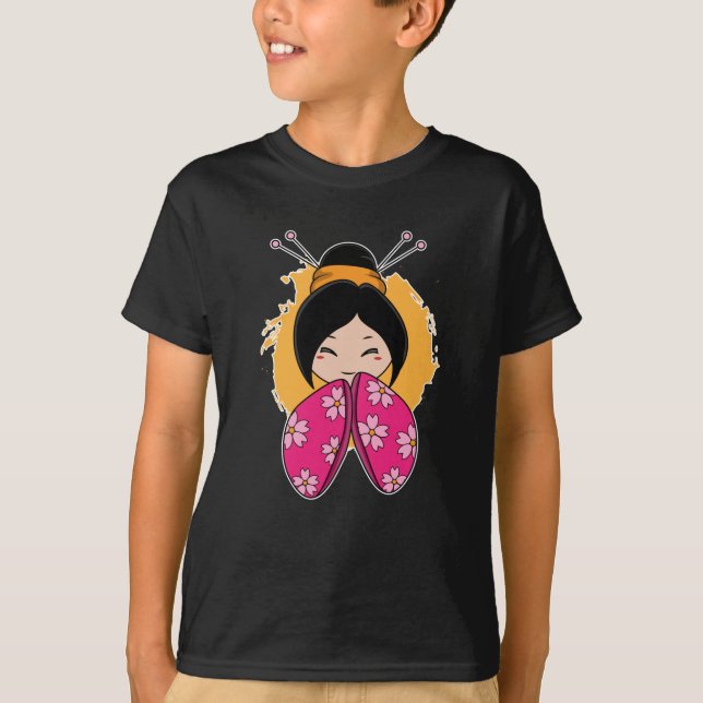 Japanese Geisha in Kimono Hairaccessoires Japan T-Shirt (Front)