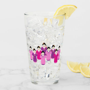 Japanese Geisha in Kimonos Pretty Glass
