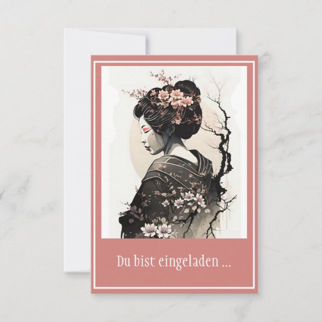 Japanese Geisha - Invitation (Front)