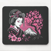 Japanese Geisha Mount Fuji Japanese Cherry Blossom