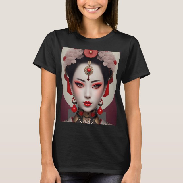 Japanese Geisha Portrait T-Shirt (Front)