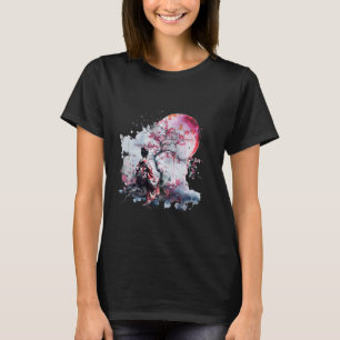 Japanese Geisha Sakura Cherry Blossom Japanese Art T-Shirt