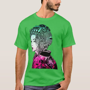 Japanese Geisha Samurai Warrior 1061 T-Shirt