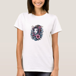 Japanese Geisha Tattoo Shirt for Women – Elegant A