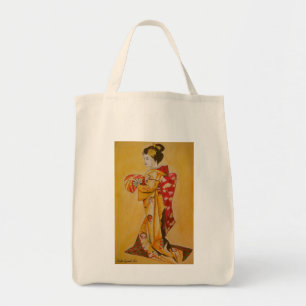 Japanese Geisha watercolor original art painting Tote Bag