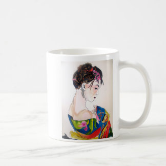 Japanese Geisha with blue kimono Coffee Mug