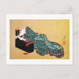 Japanese Geisha Woman, Hokusai, Ukiyo-e Postcard