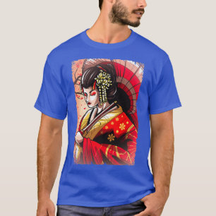 Japanese Geisha Women Cherry Blossom T-Shirt
