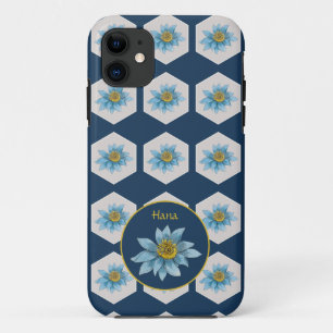 Japanese Geometric Lily Flower Pattern Monogram Case-Mate iPhone Case
