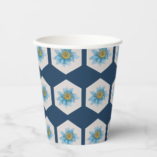 Japanese Geometric Lily Flower Pattern  Paper Cups