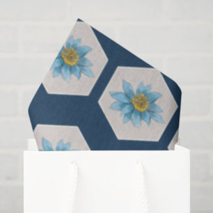 Japanese Geometric Lily Flower Pattern Tissue Paper