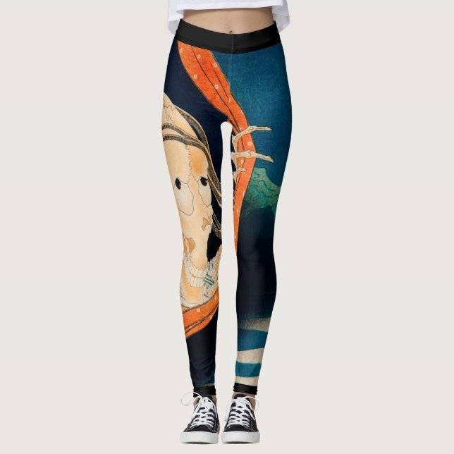 JAPANESE GHOST PRINT PRINTED Leggings (Front)