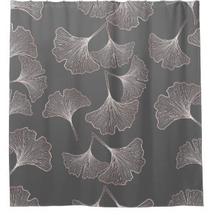 Japanese Ginkgo Leaf Pattern Shower Curtain