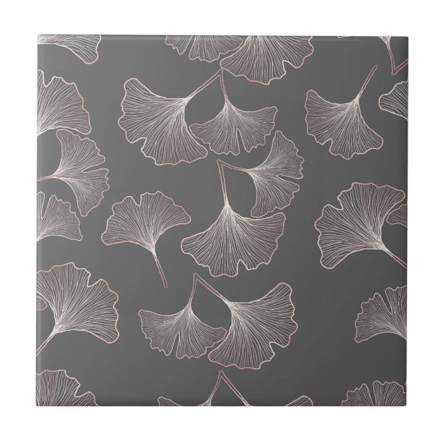Japanese Ginkgo Leaf Pattern Tile (Front)