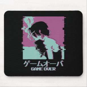 Japanese Girl Anime Game Over Mouse Pad