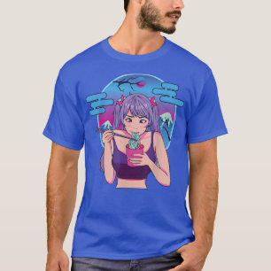 Japanese Girl Eating Noodles Anime Manga Graphic A T-Shirt