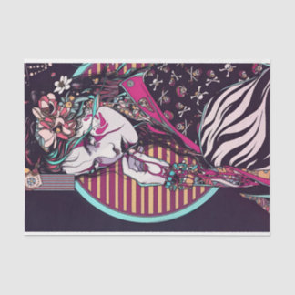 Japanese GIrl Flowers in Hair Tissue Paper