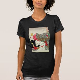 Japanese girl with Cat, Tsukioka Yoshitoshi T-Shirt