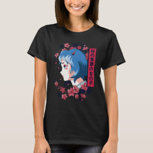 Japanese girl with cherry blossoms sakura Japanese T-Shirt