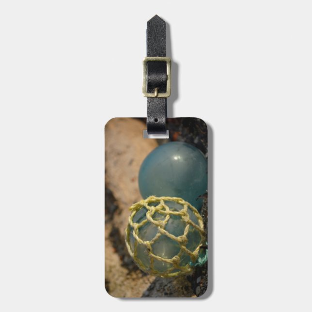 Japanese Glass Fishing Float Luggage Tag (Front Vertical)
