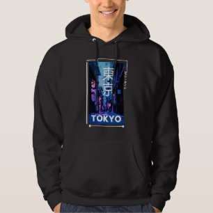 Japanese Glitch Cyberpunk Tokyo Streetwear Aesthet Hoodie