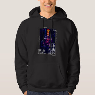 Japanese Glitch Cyberpunk Tokyo Streetwear Aesthet Hoodie