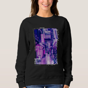 Japanese Glitch Cyberpunk Tokyo Streetwear Aesthet Sweatshirt