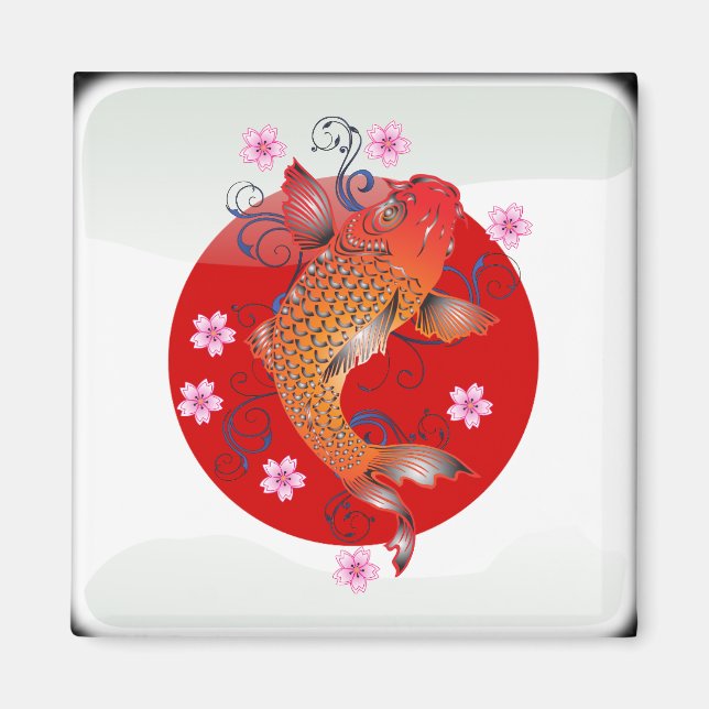 Japanese glossy flag magnet (Front)