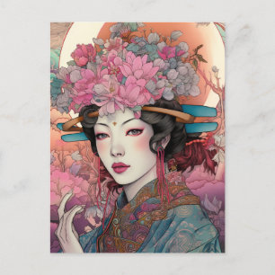 Japanese Goddess Fantasy Art Postcard
