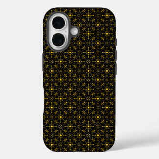 Japanese Gold & Black Hanabishi Pattern iPhone 16 Case