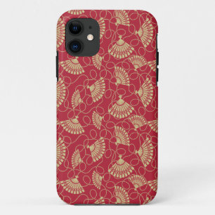Japanese Gold Fans on Red Case-Mate iPhone Case
