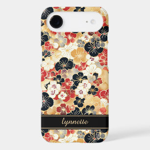 Japanese Gold Floral Pattern Monogrammed