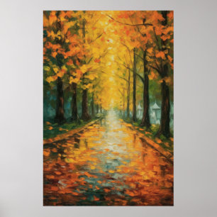 Japanese Golden Ginkgo Lane Fine Art Poster