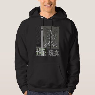 Japanese Goth Skeleton Meditation Cyberpunk Street Hoodie