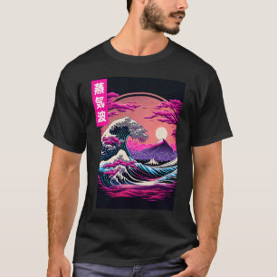 Japanese Great Wave Kanagawa Retrowave Style  2 T-Shirt