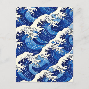 Japanese Great Wave Pattern Ocean Postcard