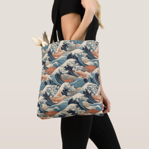Japanese Great Wave Pattern  Tote Bag