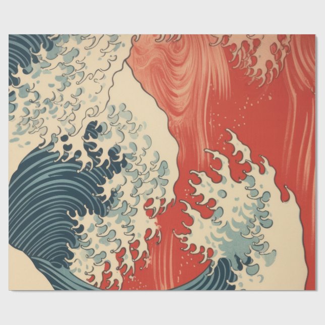 JAPANESE GREAT WAVE WRAPPING PAPER (Flat)