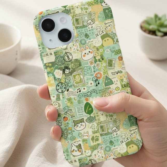 Japanese Green Anime Moodboard kawaii cartoon gift Case-Mate iPhone Case (Creator Uploaded)