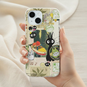 Japanese Green Anime Moodboard kawaii cartoon gift iPhone 15 Case