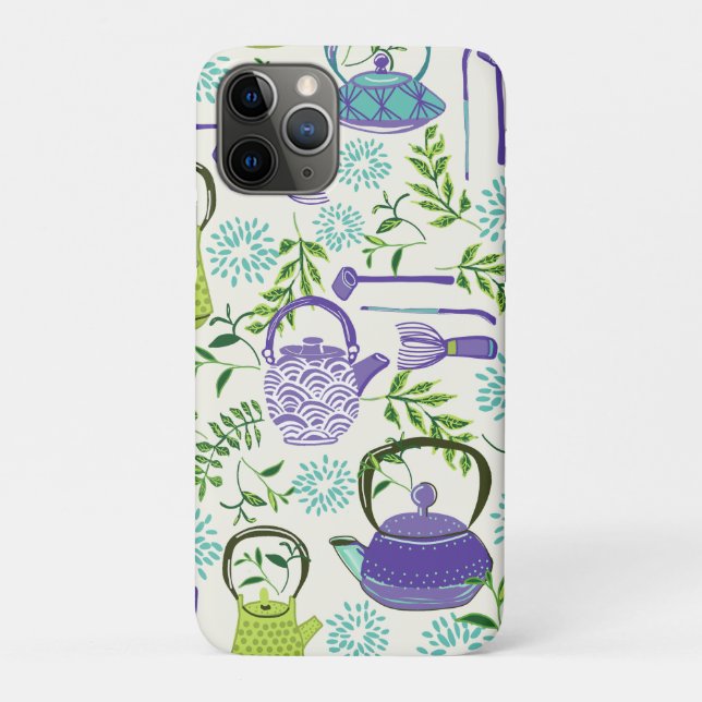 Japanese Green Teapot Design Case-Mate iPhone Case (Back)