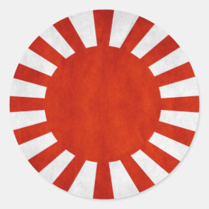 Japanese Grunge Flag Classic Round Sticker