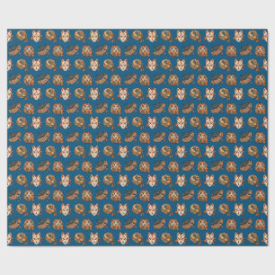 Japanese Halloween Kitsune Pumpkin Yokai Pattern Wrapping Paper